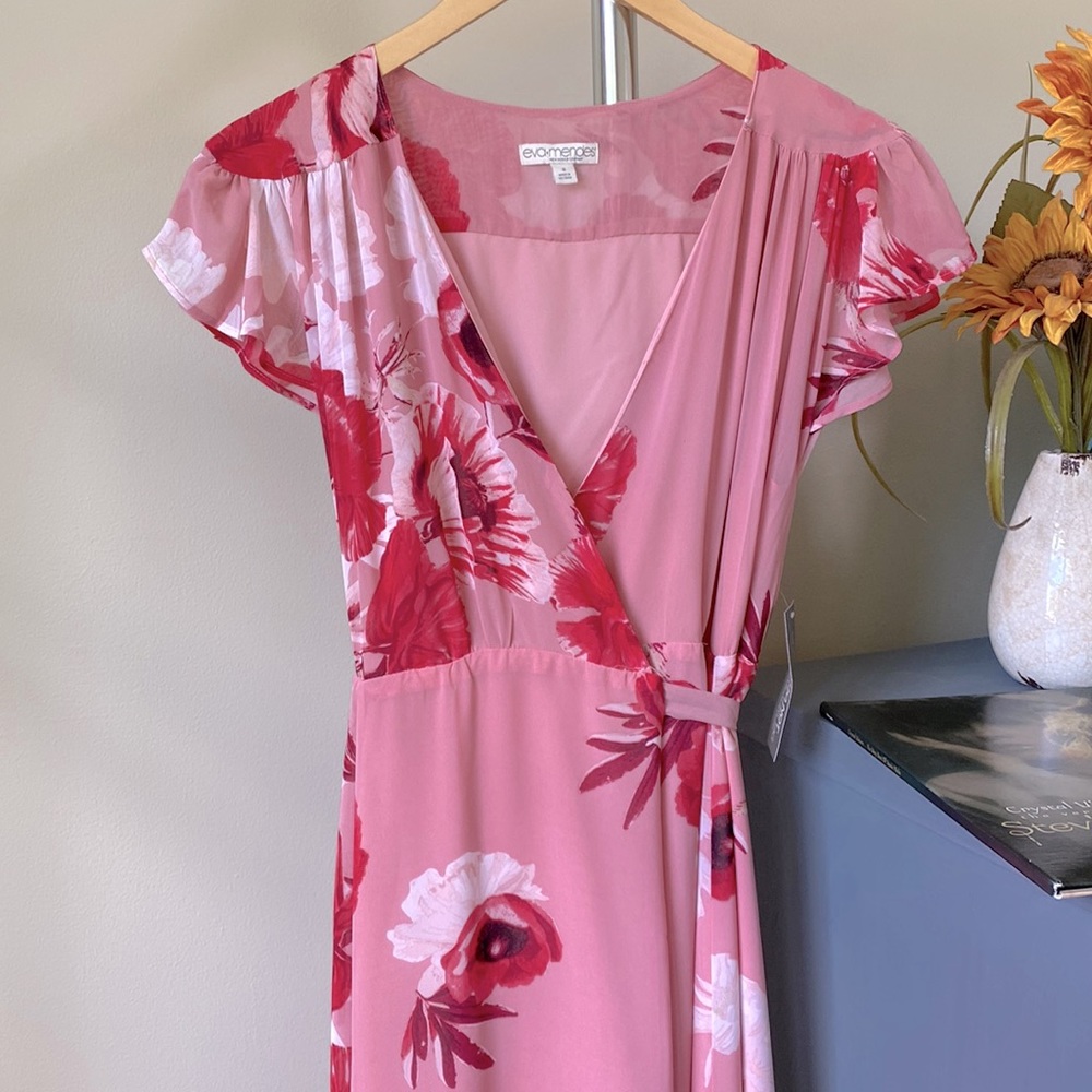 NWT FLORAL WRAP MAXI DRESS EVA MENDES COLLECTION NY&CO
